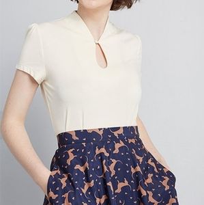 Modcloth High Society Keyhole Top S
